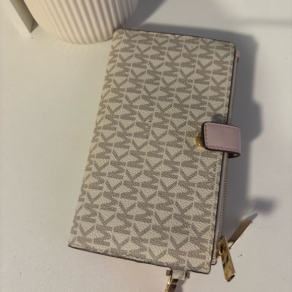 Michael Kors Blush and Gray Monogram Wristlet - Picture 3 of 5